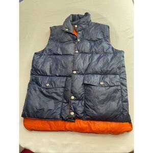Mohawk Vintage Blue Orange Nylon Reversible Vest Size Small